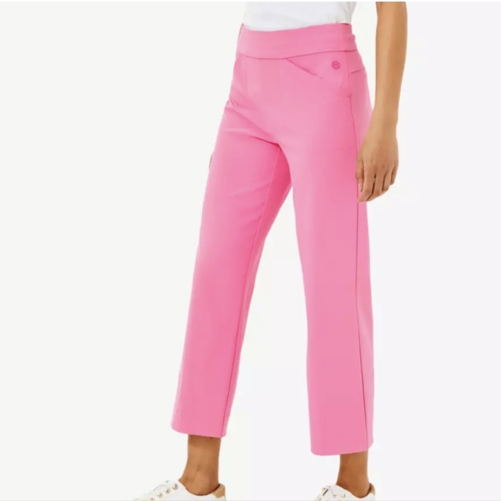 ☆ Lilly Pulitzer Alston Crop Womens Golf Pants UPF 50+ Bright Pink Size 6